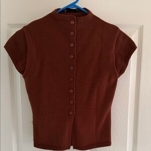 Zara Brown Button-Back Knit Top vest